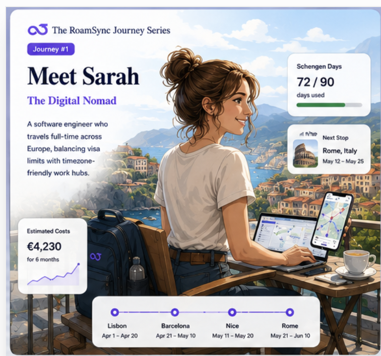 Sarah's journey card